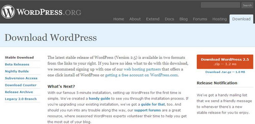 Wordpress 2.5