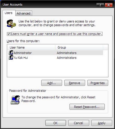 Enable Auto Logon Windows XP