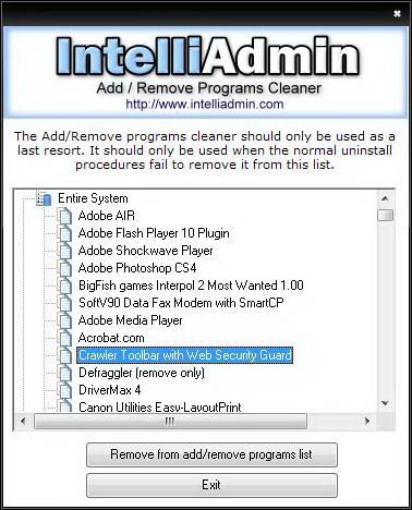 Windows Remove Programs From List