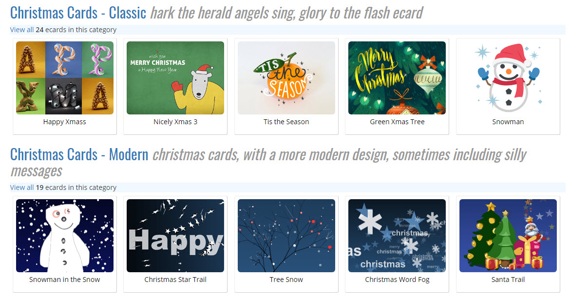 JimPix free Christmas eCards