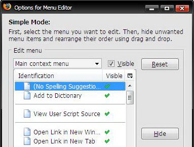 Menu Editor Cleans Up Messy Firefox Context Menu