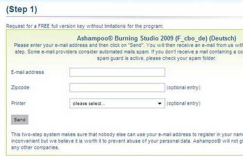 Ashampoo Burning Studio 2009 Free Genuine License Key