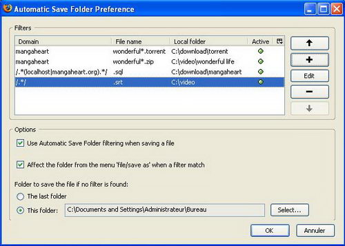 Automatic Save Folder Firefox Extension