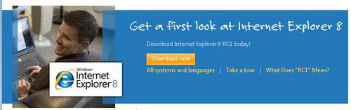 Download Internet Explorer 8 RC1 for Windows XP, Vista, Server 2003 & 2008