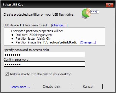 Password Protected Partition on USB Drive