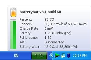 Battery Status Bar on Windows Taskbar