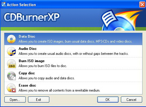 CDBurnerXP Free Portable CD and DVD Burner