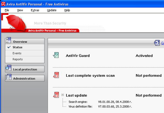 Avira Antivir Personal Free Anti Virus Program