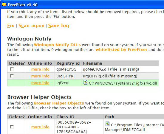FreeFixer Deletes Potentially Unwanted Programs