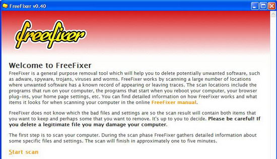 FreeFixer Removes Potentially Unwanted Programs