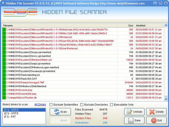Scan Hidden Files on Windows