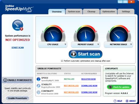 SpeedUpMyPC 2009 Screenshot