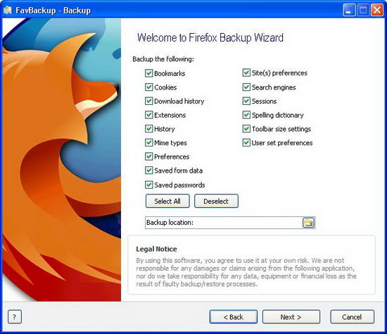 Backup and Restore Firefox Web Browser Settings and Other Data