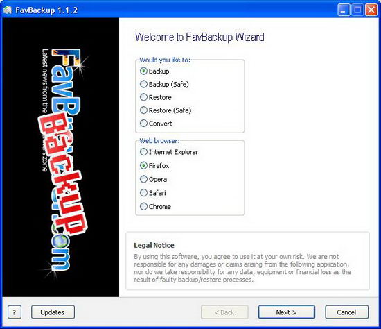 Backup and Restore Web Browser Settings and Other Data