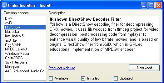 Codec Installer Installs Missing Video and Audio Codecs on Your Windows