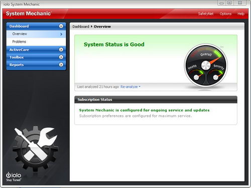 System Mechanic 9 Main Window