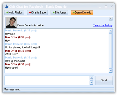 Chit Chat for Facebook with Tabbed Message Window