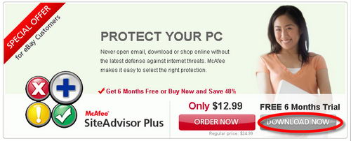 McAfee SiteAdvisor Plus Free 6 Months License 