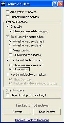 Reorder Taskbar Tabs in Windows XP and Vista with Taskix