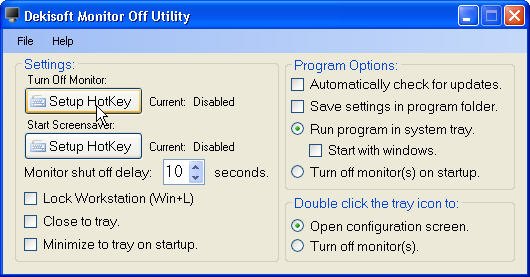Setup Hotkey to Turn Off Monitor