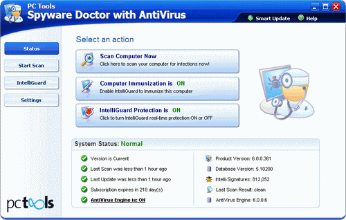 Spyware Doctor with Antivirus 6 Screenshot
