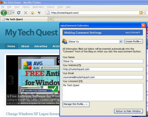 Make Leaving Comments on Blog Easy with Easy Comment Firefox Extension