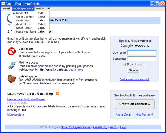 Access Google Services from Desktop with GMDesk