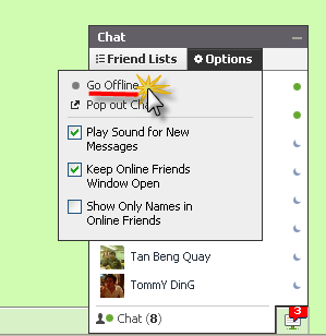 how to go offline chat on facebook on android