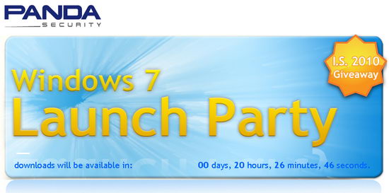 Panda Internet Security 2010 Free 1 Year License Key on Windows 7 Launch Party