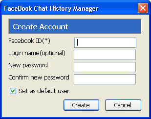 Create Account on Facebook Chat History Manager