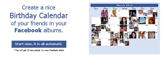 Facebook Friends Birthday Calendar Book