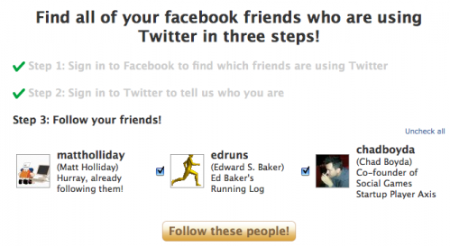 How to Find Out All Your Facebook Friends Who Are Using Twitter?