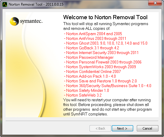 norton eraser removal tool