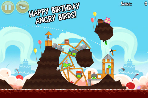 Angry Birds Birthday Update with 15 New Levels and All Levels Unlocked