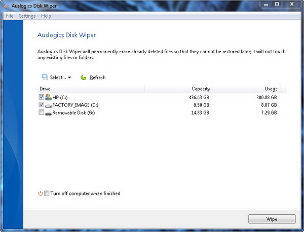 Auslogics File Recovery 3 Review - Disk Wiper