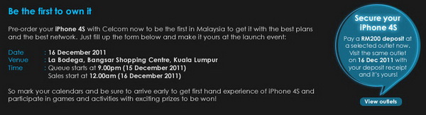 iPhone 4S Pre-Order at Celcom Malaysia