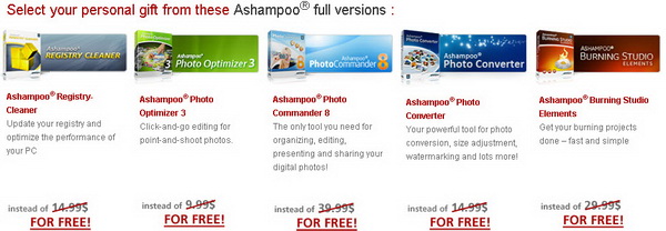 Christmas Freebie 2011 - 5 Ashampoo Software for Free with Coupon Code