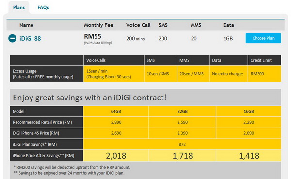 Digi iPhone 4S iDiGi 88 Plan