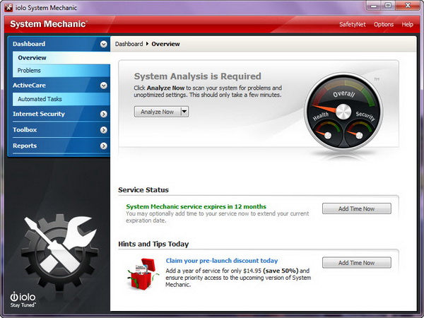 System Mechanic 10.5 - Main Screen