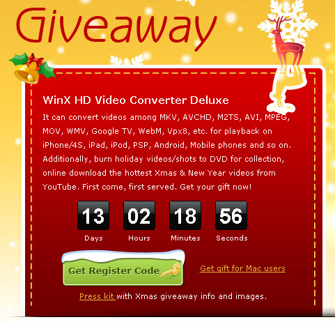 Christmas Freebie] Free License of WinX HD Video Converter Deluxe