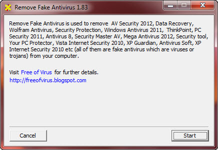 Fake Antivirus Removal Tool for Windows