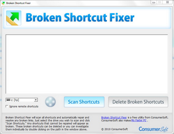 Scan and Delete Broken Shortcuts in Windows 7