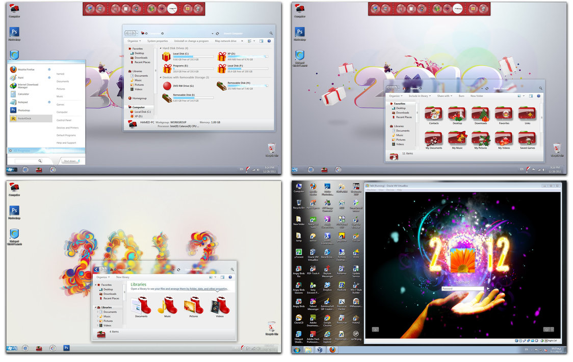 New Year 2012 Skin Pack for Windows 7