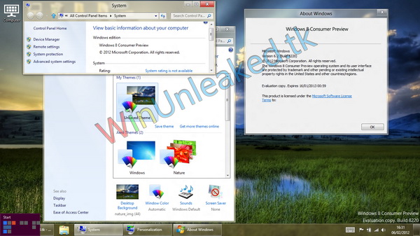 Windows 8 Consumer Preview Leaked Screenshots