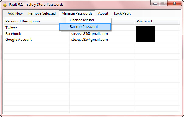 Pault - Lightweight Password Manager for Windows