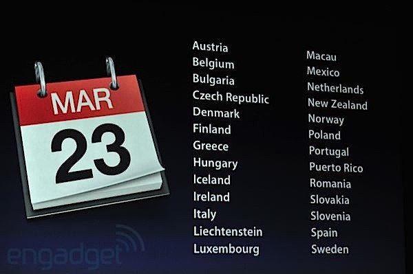 The New iPad Available at March 23 to 26 Countries