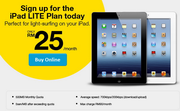 DiGi New iPad Internet Plan from RM25/Month