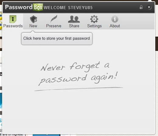 Online Password Manager for Chrome