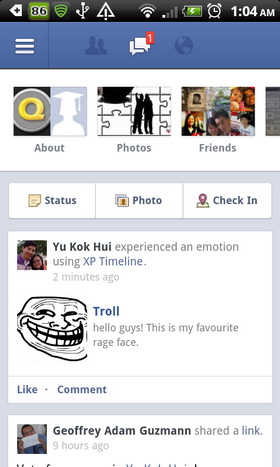 Post Rage Faces in Facebook Status Update