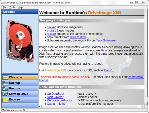 Create Hard Drive Image with DriveImage XML